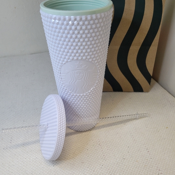 Starbucks 2024 Core Siren White Studded Bling Venti 24 oz With Straw - Picture 3 of 12